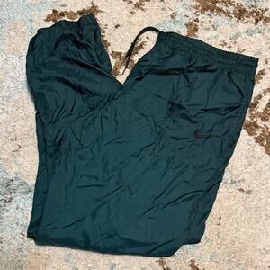 Vintage Nike Fleece Lined Track Pants Size XL Green 90s